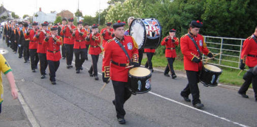 Glenavy Accordion Band pictured at the Magheragall District Service in Stoneyford Parish Church last Sunday evening.