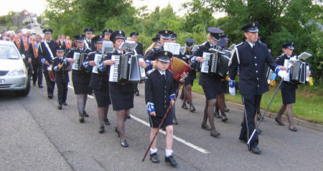 Pride of the Village Flute Band - Stoneyford pictured at the Magheragall District Service in Stoneyford Parish Church last Sunday evening.