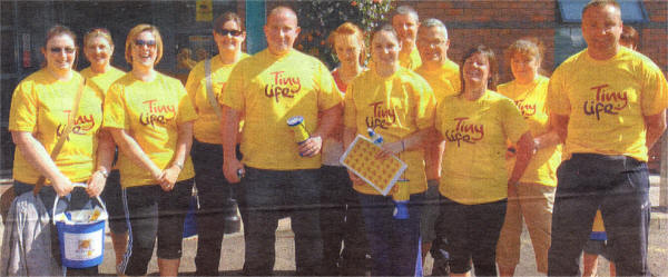 Barry and Mags White with fundraisers before the start of a sponsored walk from the RVH to Craigavon to raise funds for Tiny Life. Photo by Simon Graham/Harrison Photography.