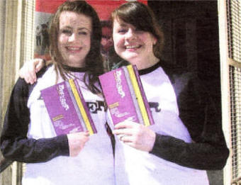 Twins Nuala (left) and Niamh McGowan (right) who have been taking part in a Bruiser production at OMAC.