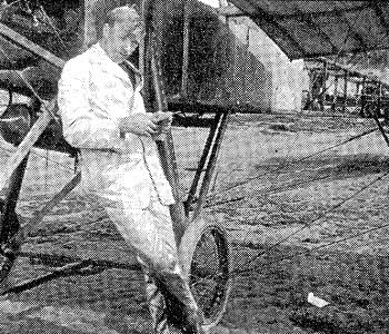 Harry Ferguson in the familiar white flying suit