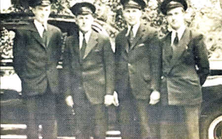 From Left to Right are Jim Elwood, James Elwood, Bobby Elwood and Albert Walter pictured around 1952.