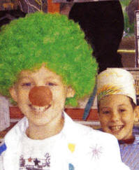 Ethan Hamilton and Jordan McKnight enter into the spirit of the non-uniform day in Brownlee Primary School