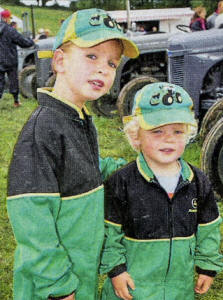 Charlie and Harry Bingham, from Hillsborough, enjoying the vintage rally at Harry Ferguson's former home near Dromara. US3309-527cd