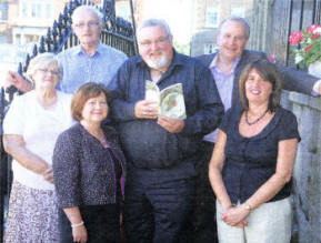 At the launch of Alister McReynold's new book 'Legacy The Scots Irish in America' are Alister, Professor John Wilson, and publisher Dr Samuel Lowry US2509-406PM Pic by Paul Murphy