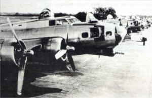 B17 bombers lined up at Langford Lodge