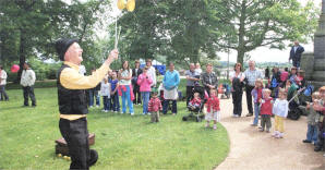 Some of the entertainers at the Midsummer Fayre at Castle Gardens