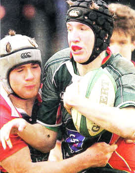 Action from the Schools' Cup quarter final replay between Friends' School and Ballymena Academy. US0910-518cd