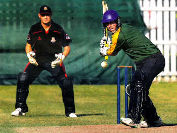 Greg Thompson batting for Lisburn in Saturday's match with Limavady. US1910-594cd
	