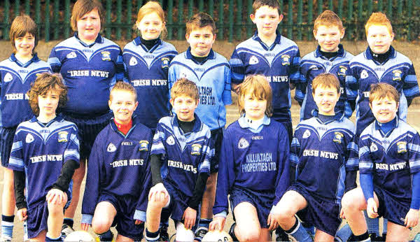 St Joseph's Primary School Gaelic team who recently played at Casement Park, Belfast, during the half-time interval of the Antrim v Fermanagh game. US1010-520CD
	