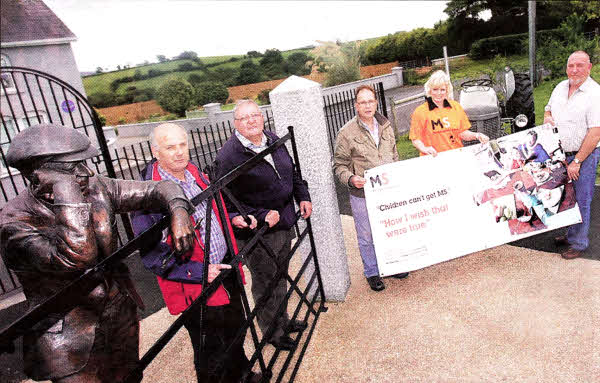 David Poots Treasurer Harry Ferguson Celebration Committee, George Cromie vice Chairman Harry Ferguson Celebration Committee, Roy Poots Harry Ferguson Celebration Committee, Samantha Creighton Community Fundraiser MS Society Northern lreland and Sam Law Committee Member Harry Ferguson Celebration Committee who are holding their Annual Ferguson Homestead Event on Saturday 21st August in aid of MS Society Northern lreland. US321O-120A0