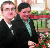 Christopher Lynas and Amy McStravick at the plant sale.
