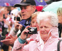 Onlookers welcome the Royal Irish Regiment as the parade goes through Market Square.U52111-575cd