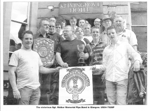 The victorious Sgt. Walker Memorial Pipe Band in Glasgow. US34-732SP