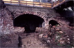 The 17th century perron on Terrace I, during excavation.